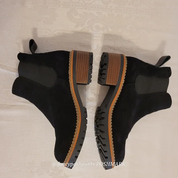 new!ANTHROPOLOGIE suede leather stacked heel traction sole chelsea made in Spain - Picture 10 of 17